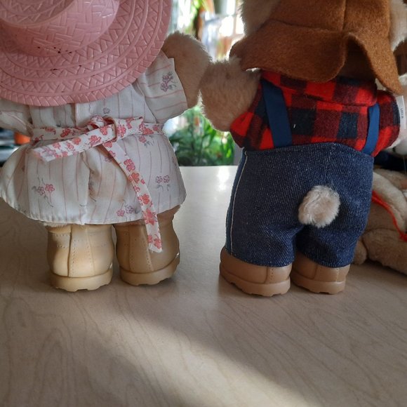 Vintage 80's Wendy's FURSKINS 7" Bears - Farrell, Hattie Set of 2 + extras! - Picture 8 of 16